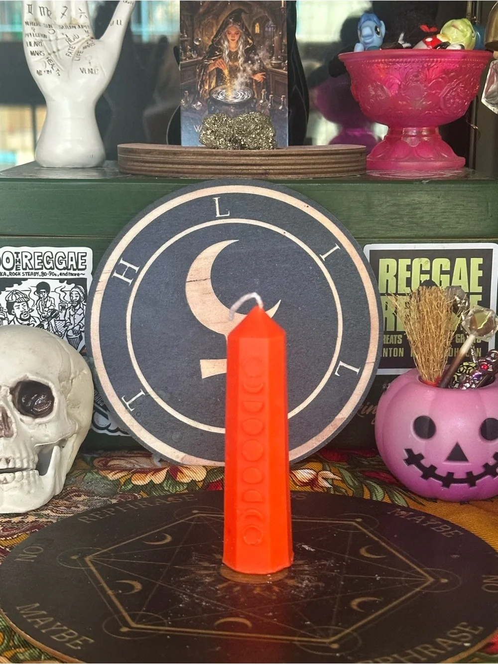 Orange Moon Phase Tower Candle
